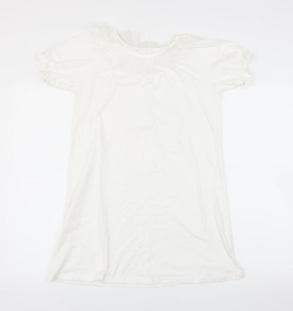 Preworn Girls White   T-Shirt Dress  Size 12 Years