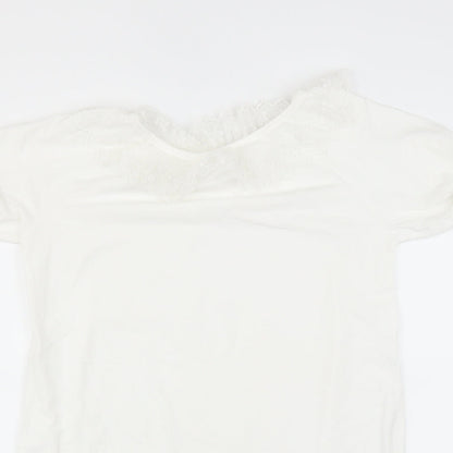 Preworn Girls White   T-Shirt Dress  Size 12 Years