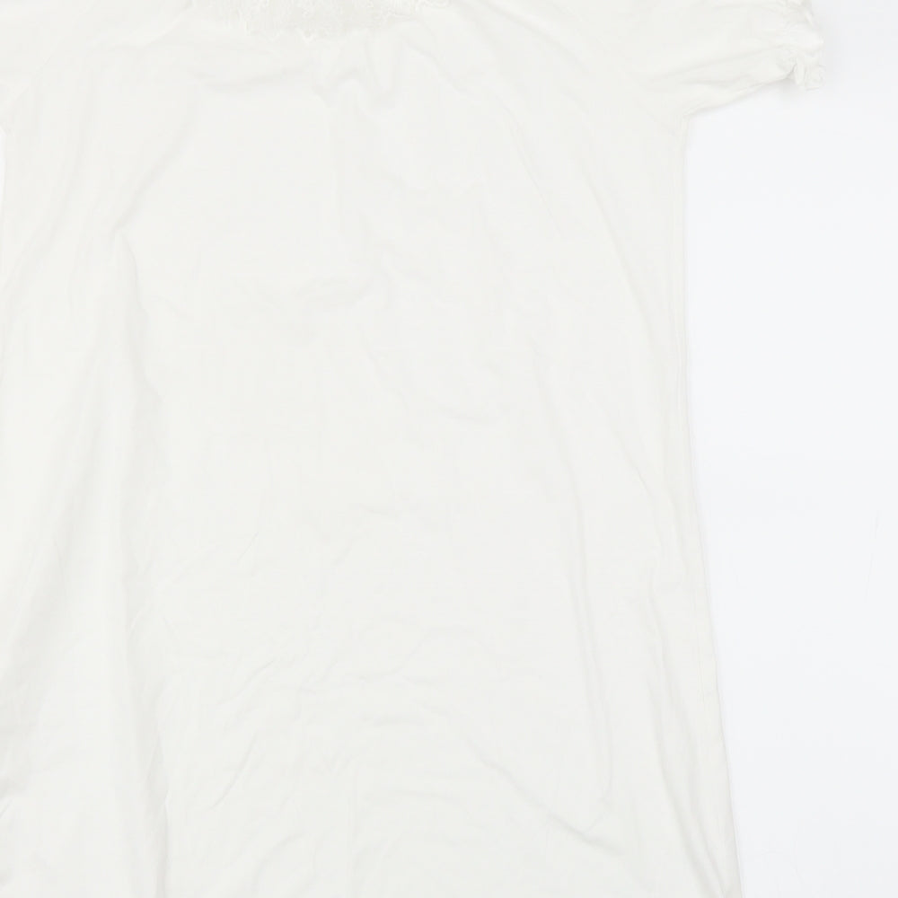 Preworn Girls White   T-Shirt Dress  Size 12 Years
