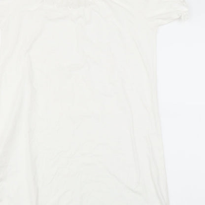 Preworn Girls White   T-Shirt Dress  Size 12 Years