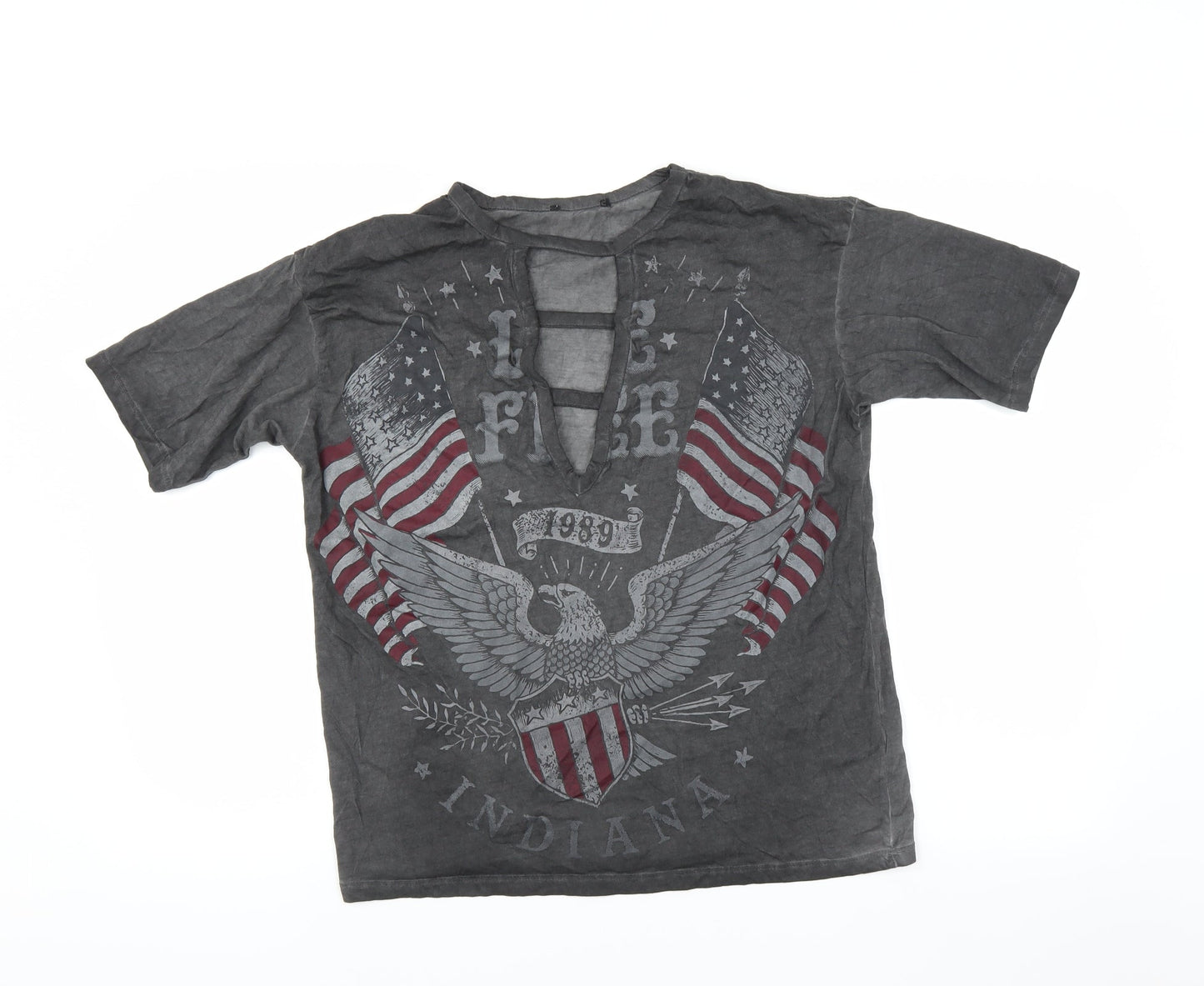 Womens UK Size  Preworn Grey Basic T-Shirt