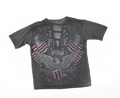 Womens UK Size  Preworn Grey Basic T-Shirt