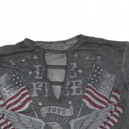 Womens UK Size  Preworn Grey Basic T-Shirt