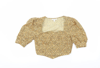 Womens UK Size 8 Topshop Brown Basic Blouse