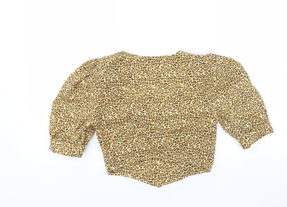 Womens UK Size 8 Topshop Brown Basic Blouse