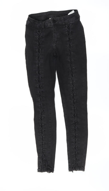S Womens Black  Denim Skinny Jeans Size 26 in L28 in - TIE SIDED DETAIL