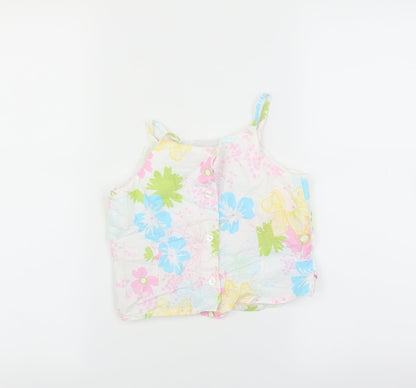 NEXT Girls White Floral  Camisole T-Shirt Size 9 Years