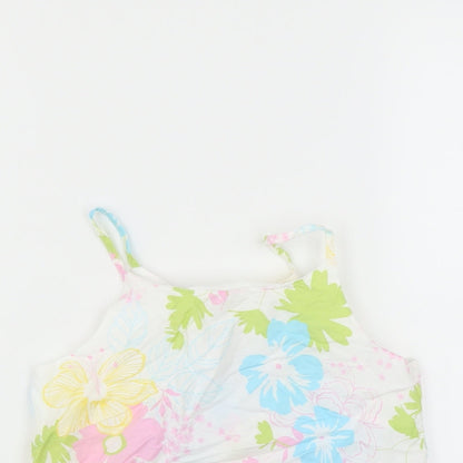 NEXT Girls White Floral  Camisole T-Shirt Size 9 Years