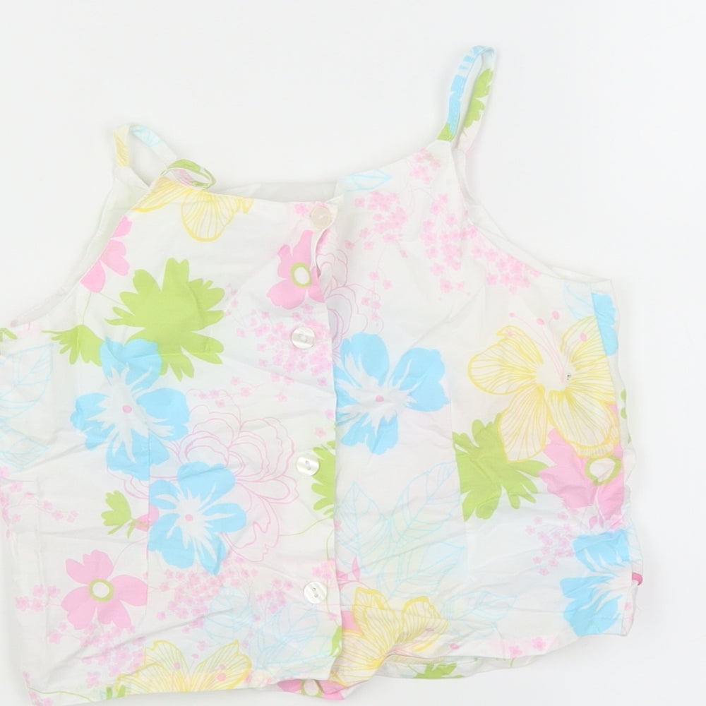 NEXT Girls White Floral  Camisole T-Shirt Size 9 Years