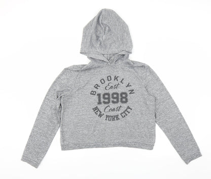 New Look Girls Grey   Pullover Hoodie Size 14-15 Years  - Brooklyn NYC