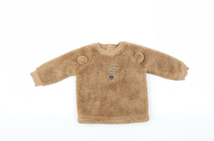 F&F Baby Brown   Pullover Jumper Size 3-6 Months  - bear