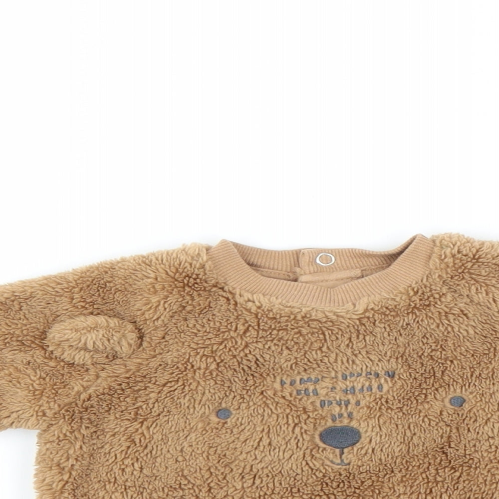F&F Baby Brown   Pullover Jumper Size 3-6 Months  - bear