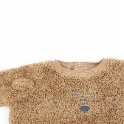 F&F Baby Brown   Pullover Jumper Size 3-6 Months  - bear