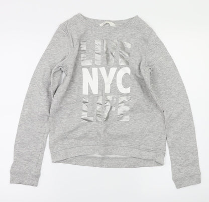 H&M Girls Grey   Pullover Jumper Size 12-13 Years