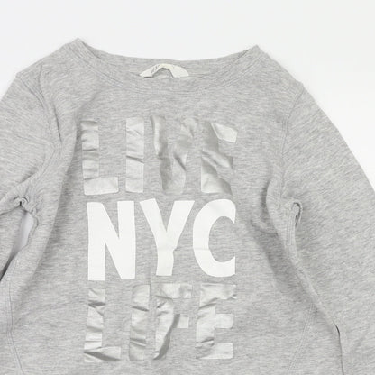 H&M Girls Grey   Pullover Jumper Size 12-13 Years