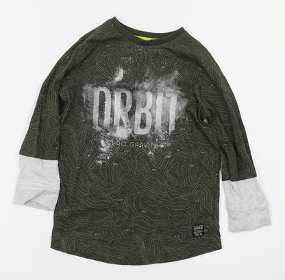 F&F Boys Green Animal Print  Basic T-Shirt Size 5-6 Years