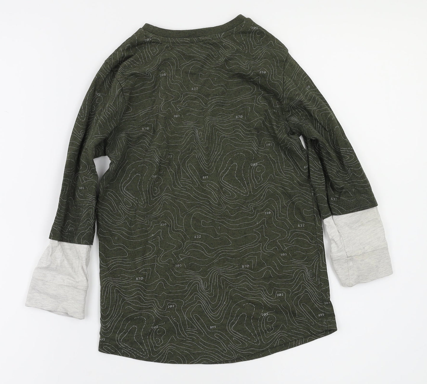 F&F Boys Green Animal Print  Basic T-Shirt Size 5-6 Years