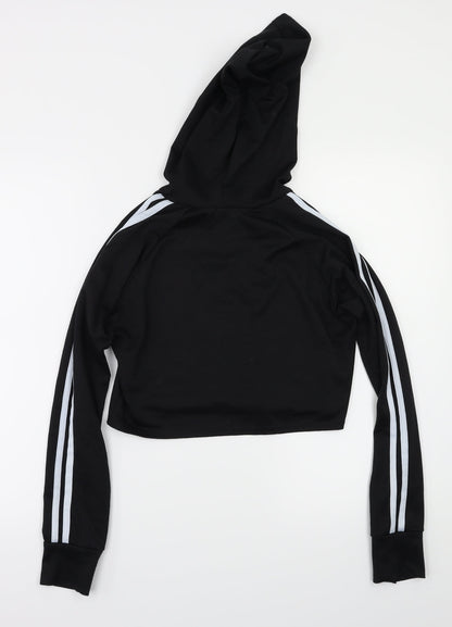 Missy Empire Womens Black Striped  Pullover Hoodie Size M