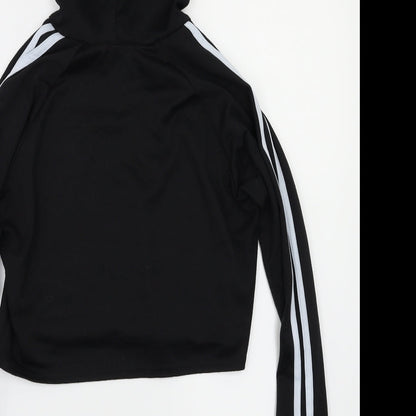 Missy Empire Womens Black Striped  Pullover Hoodie Size M