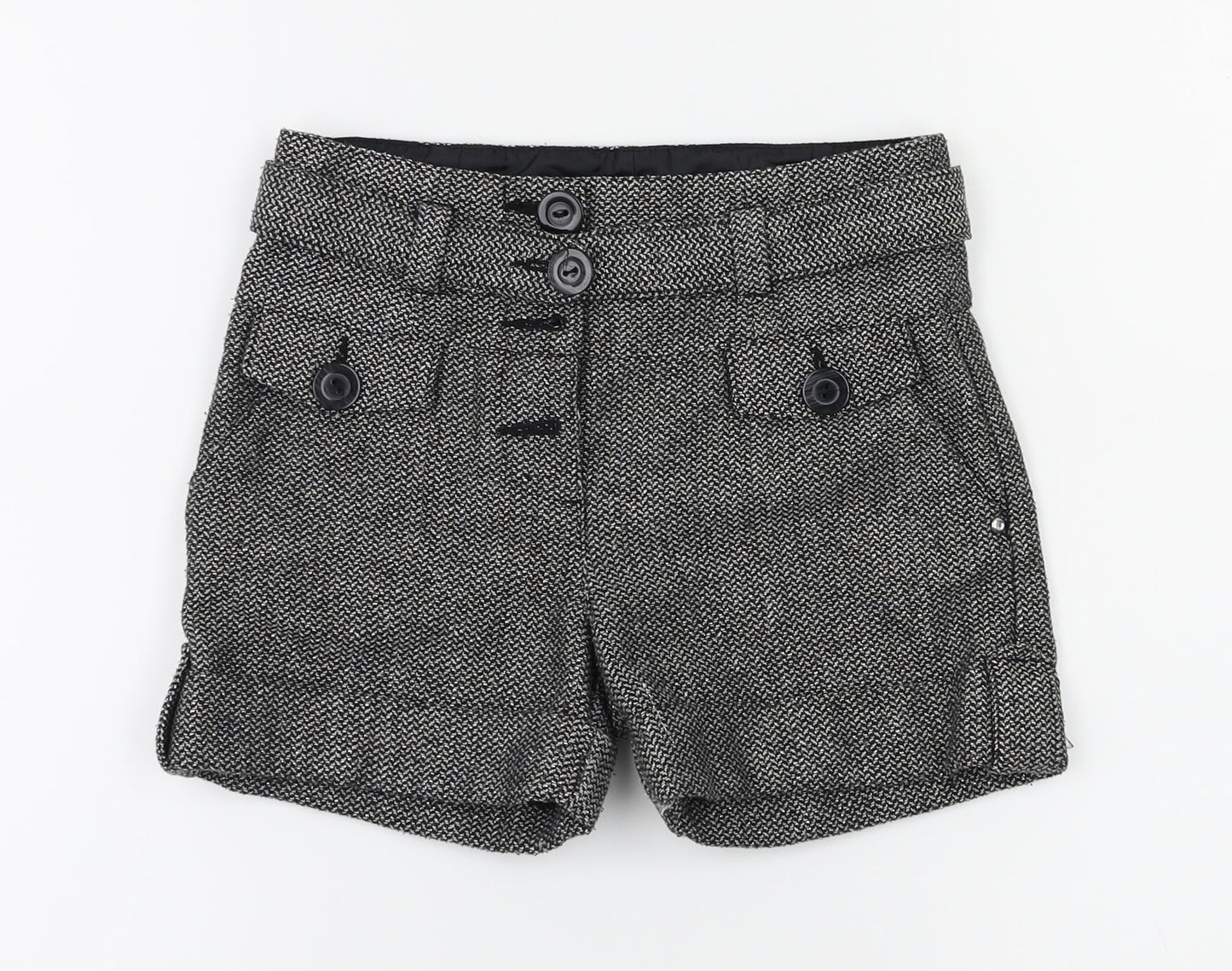 Preworn Girls Black   Hot Pants Shorts Size 9 Years