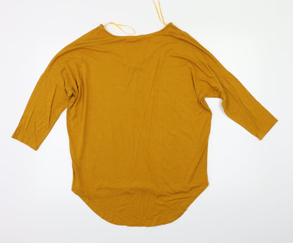 Womens UK Size 12 Select Yellow Basic T-Shirt
