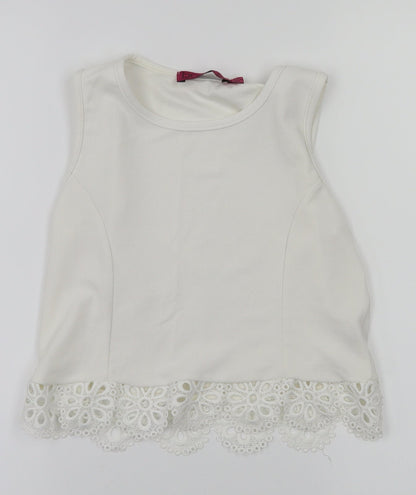 Womens UK Size 6 Boohoo White Basic T-Shirt