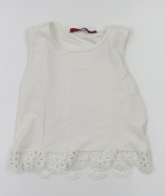 Womens UK Size 6 Boohoo White Basic T-Shirt