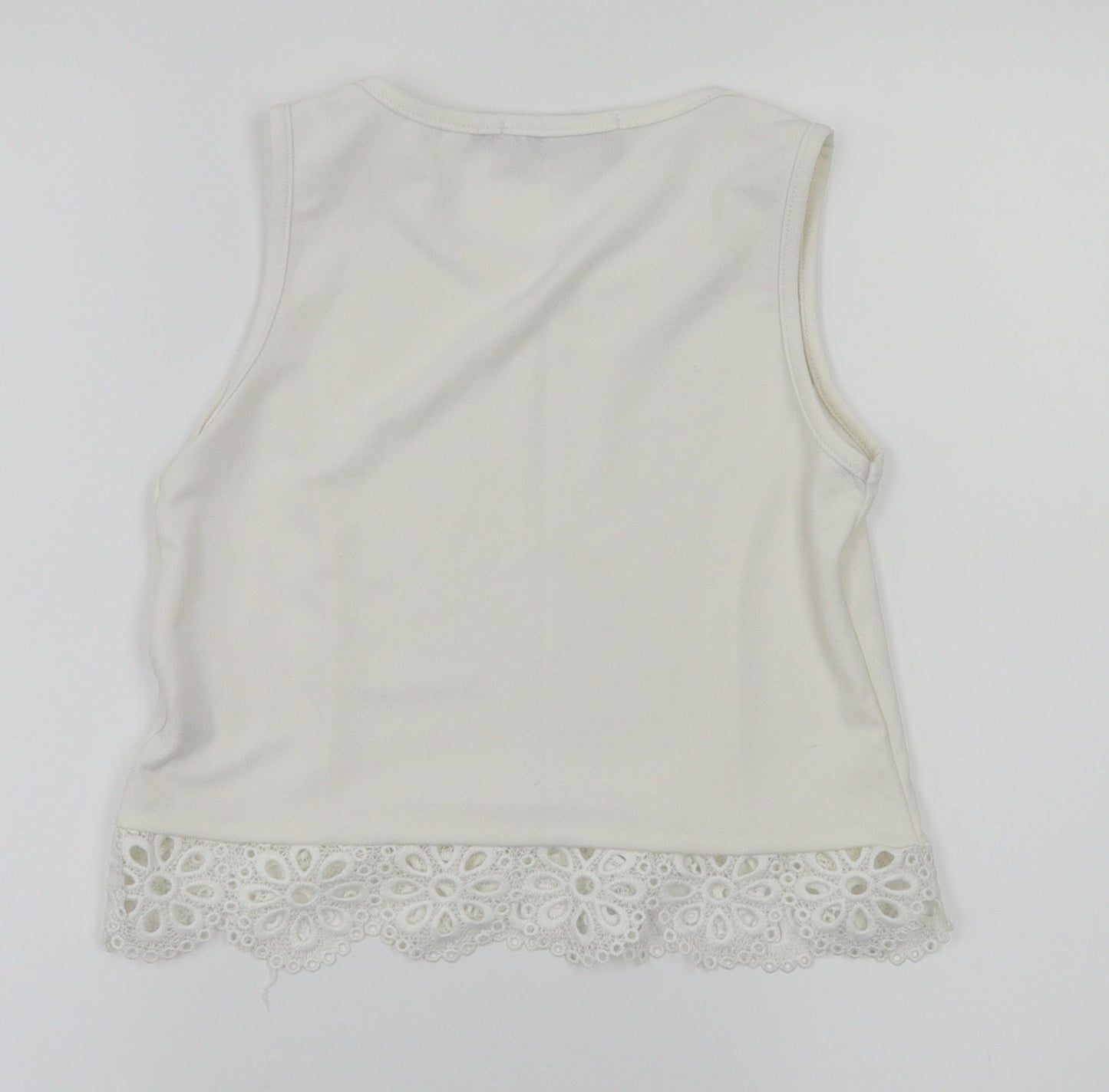 Womens UK Size 6 Boohoo White Basic T-Shirt