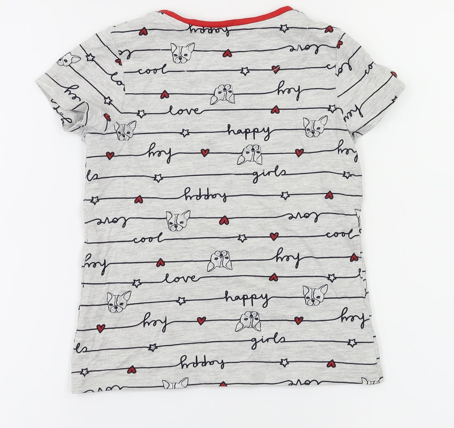 George Girls Grey Animal Print  Basic T-Shirt Size 5-6 Years