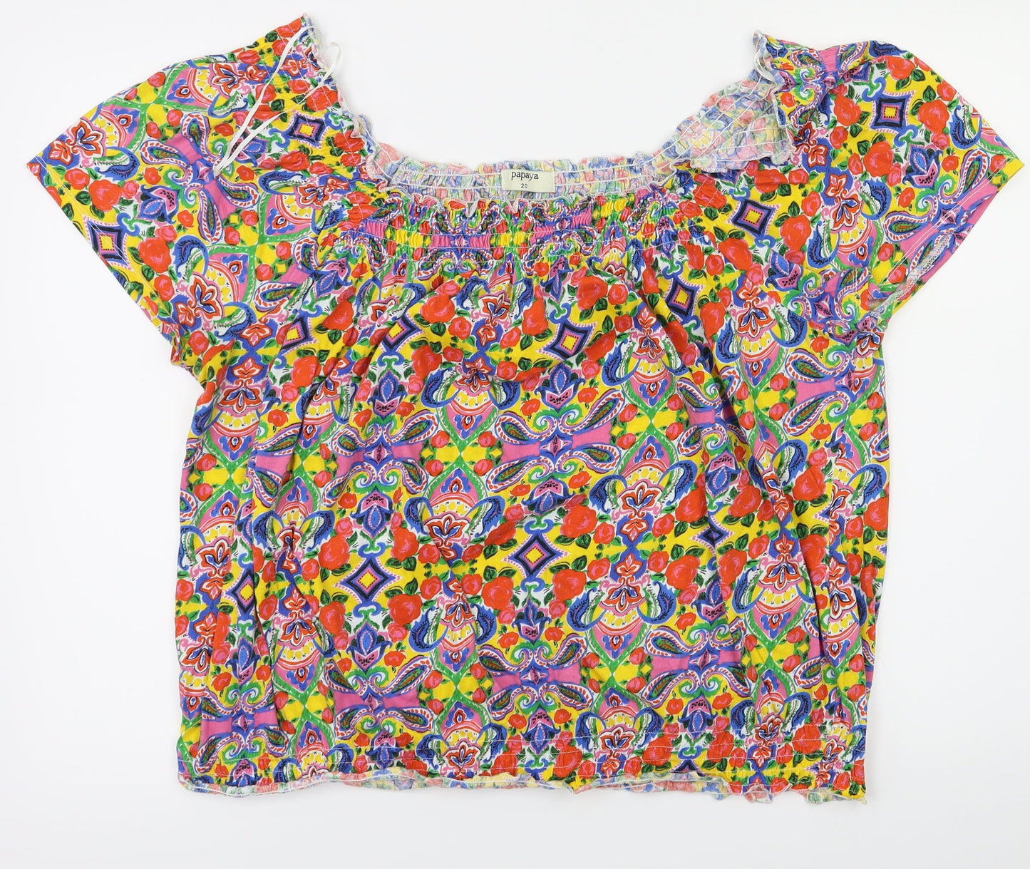 Womens UK Size 20 Payapa Ivory Basic T-Shirt