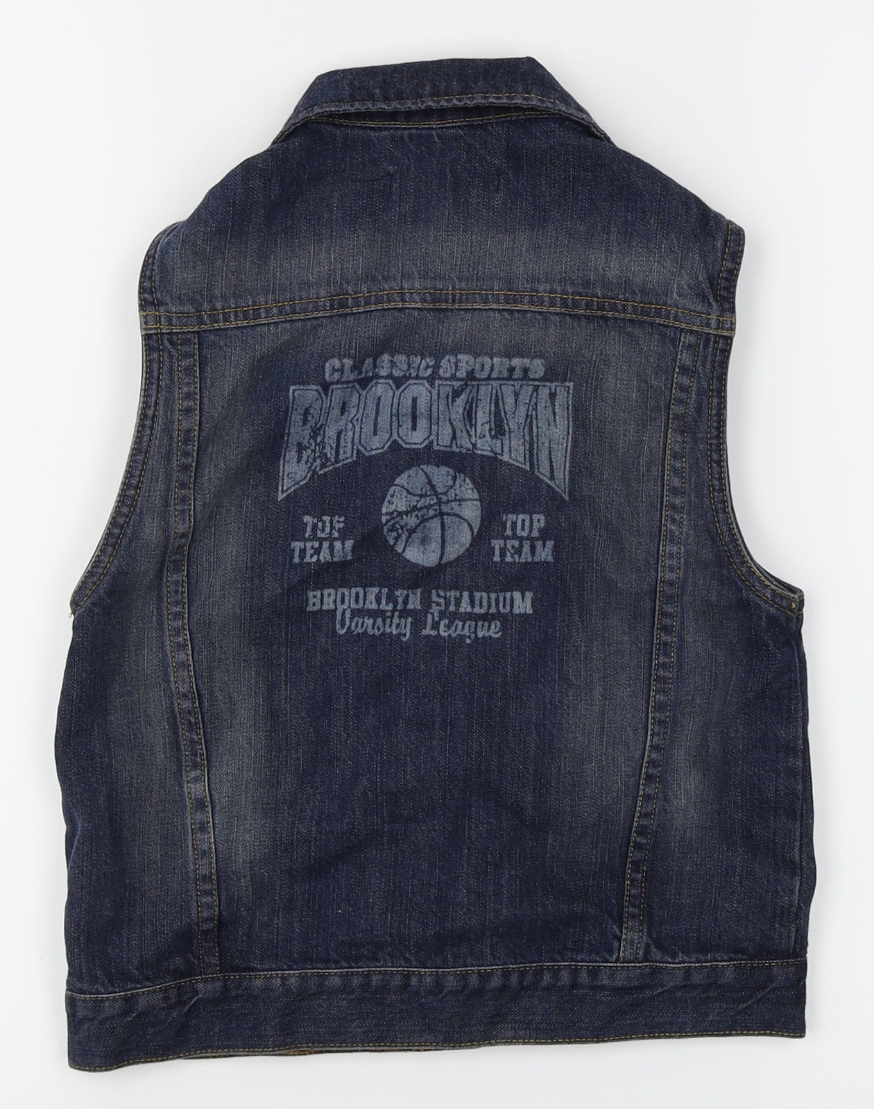 Blue Base Boys Blue  Denim Gilet Waistcoat Size 4-5 Years