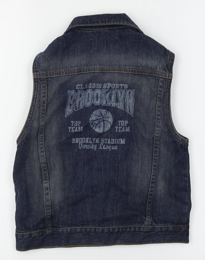 Blue Base Boys Blue  Denim Gilet Waistcoat Size 4-5 Years