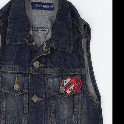 Blue Base Boys Blue  Denim Gilet Waistcoat Size 4-5 Years