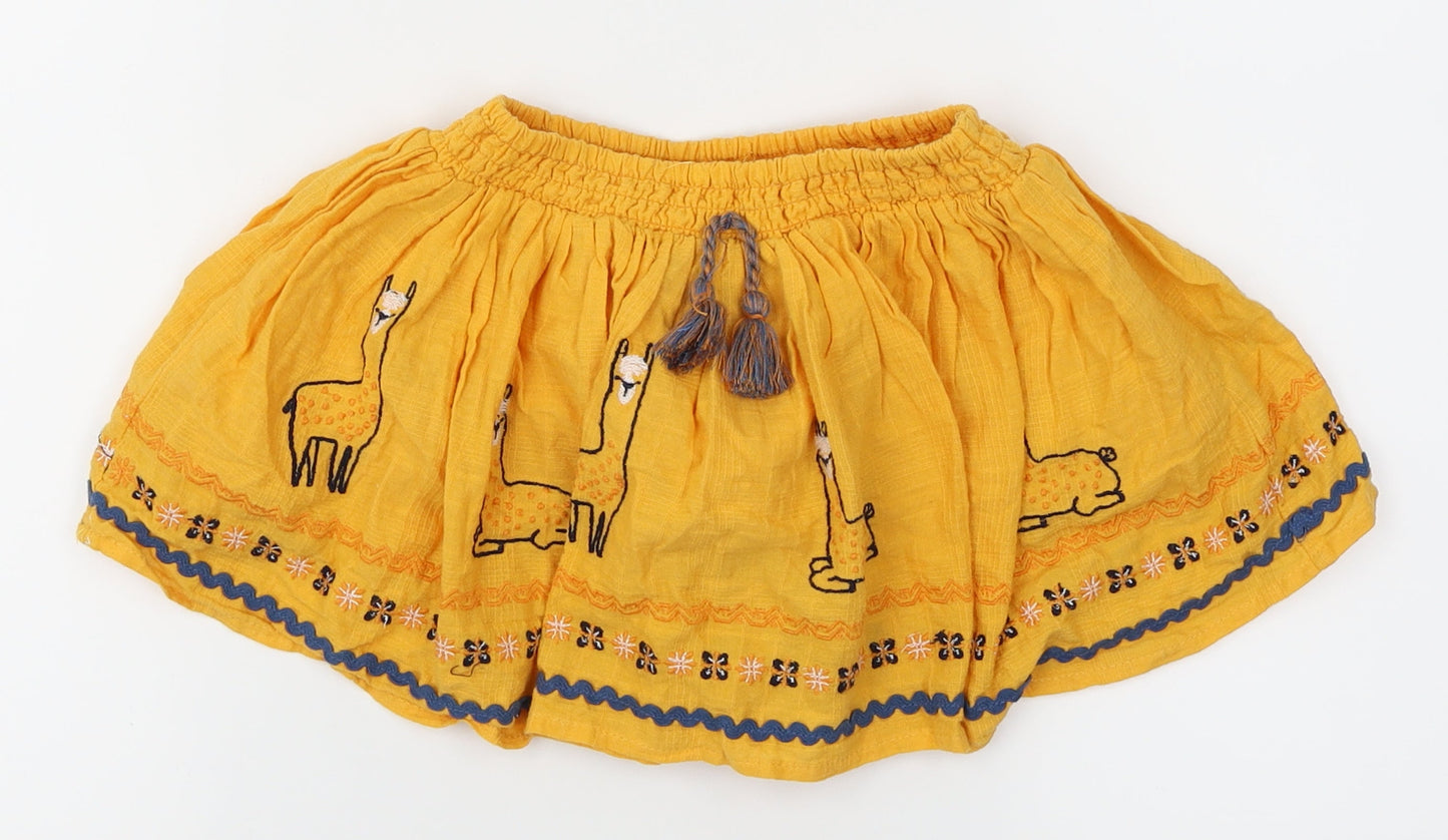 NEXT  Yellow   Flare Skirt Size 9-12 Months  - Llama