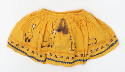 NEXT  Yellow   Flare Skirt Size 9-12 Months  - Llama