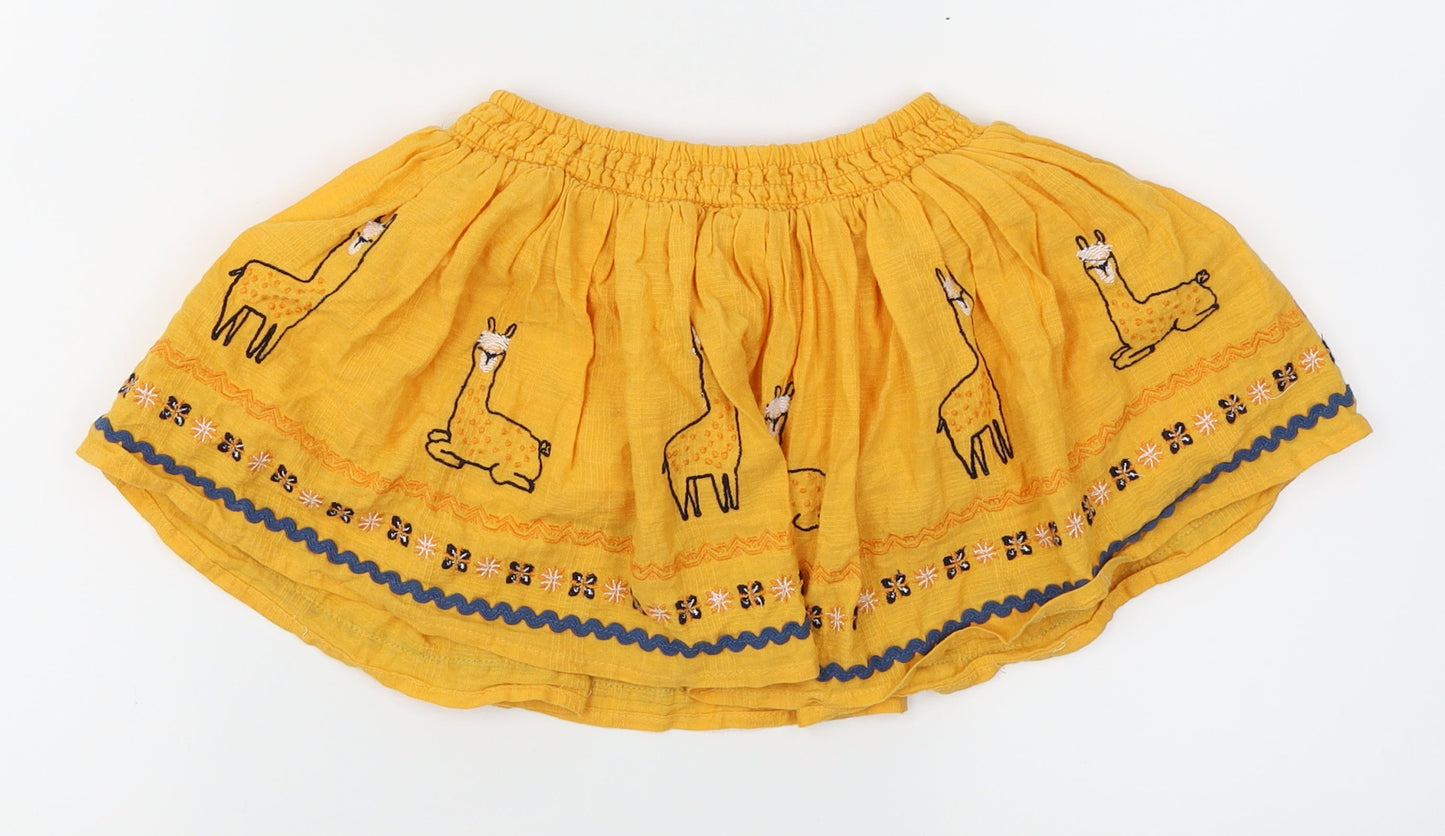 NEXT  Yellow   Flare Skirt Size 9-12 Months  - Llama