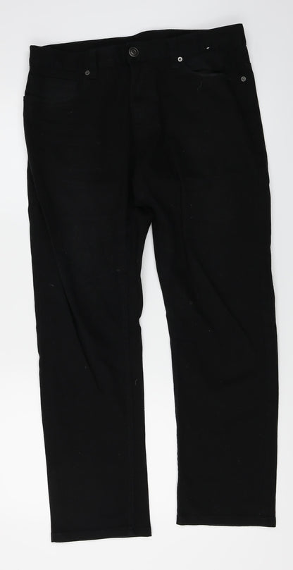 Denim Co Womens Black  Denim Straight Jeans Size 32 in L26 in