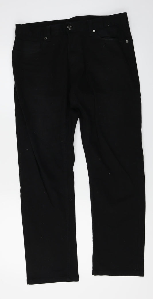 Denim Co Womens Black  Denim Straight Jeans Size 32 in L26 in