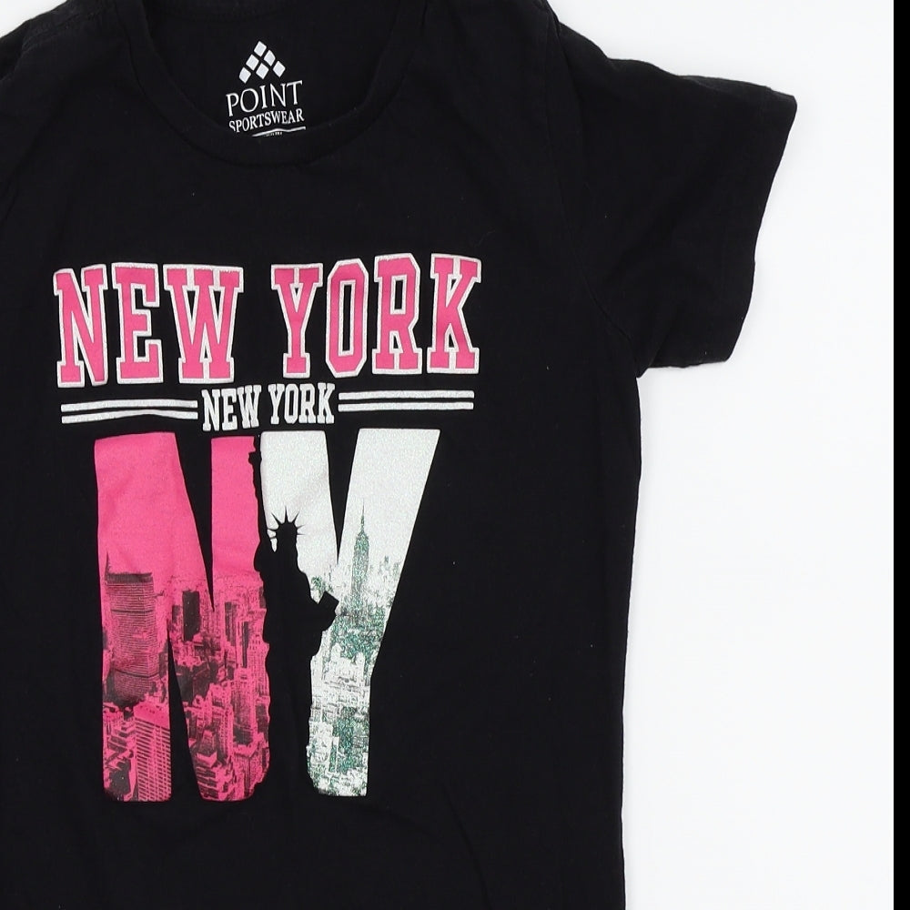 Point sportswear Girls Black   Basic T-Shirt Size 12-13 Years