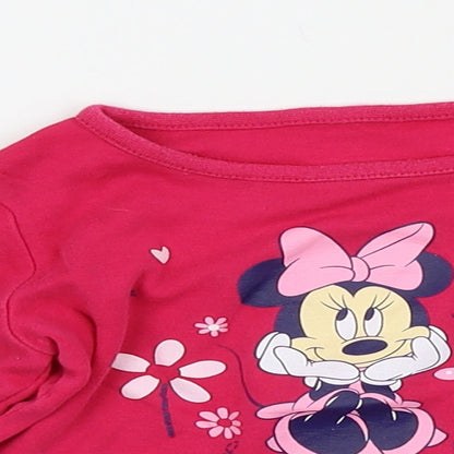 Disney Girls Pink Solid  Babydoll Pyjama Top Size 12-18 Months  - Mini mouse