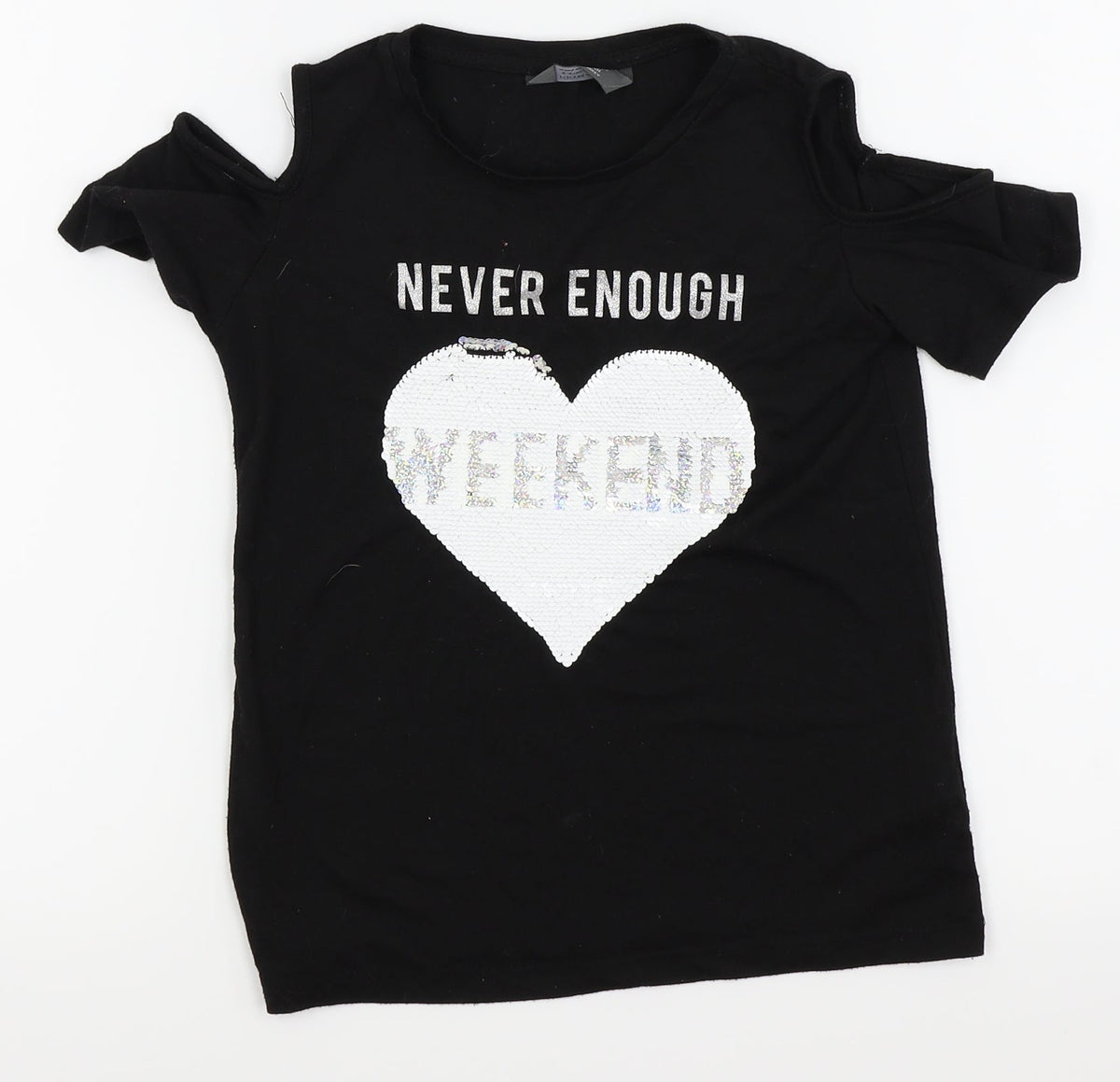 Primark Girls Black Houndstooth  Basic Tank Size 8-9 Years
