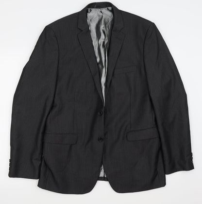 Good Souls Mens Black Striped  Jacket Suit Jacket Size 34