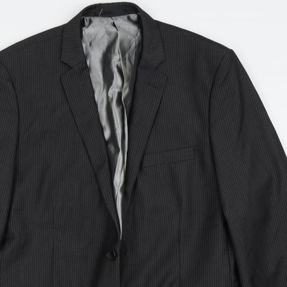 Good Souls Mens Black Striped  Jacket Suit Jacket Size 34
