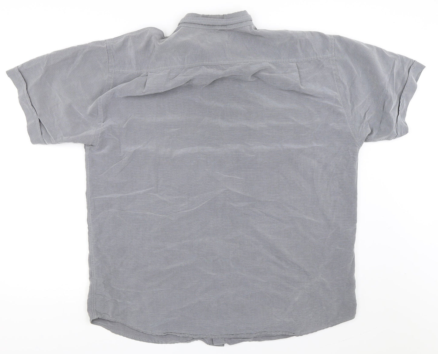 Mens UK Size L Berkertex Grey  Button-Up Short Sleeve Casual Shirt