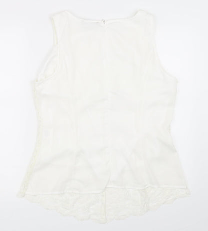 Womens UK Size XL Yoins Ivory Basic Blouse