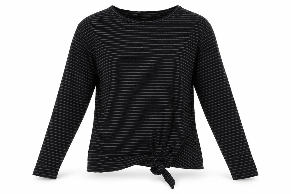 Womens UK Size 8 Warehouse Black Basic T-Shirt