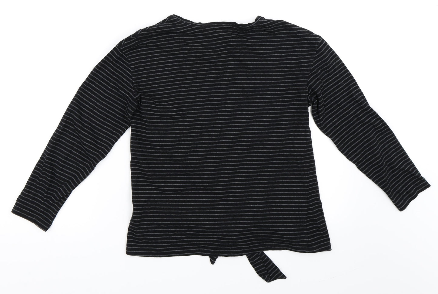 Womens UK Size 8 Warehouse Black Basic T-Shirt