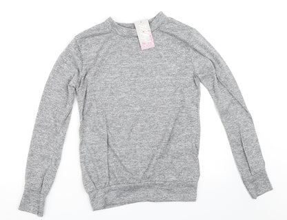 Silk Womens Grey   Pullover Sweatshirt Size M