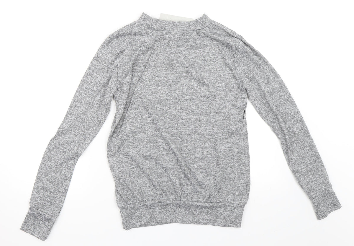 Silk Womens Grey   Pullover Sweatshirt Size M