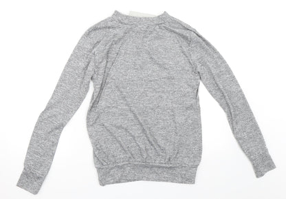 Silk Womens Grey   Pullover Sweatshirt Size M